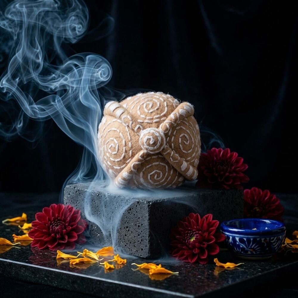 Pan de muerto hand made 6 in diameter one of a kind day of the dead alter